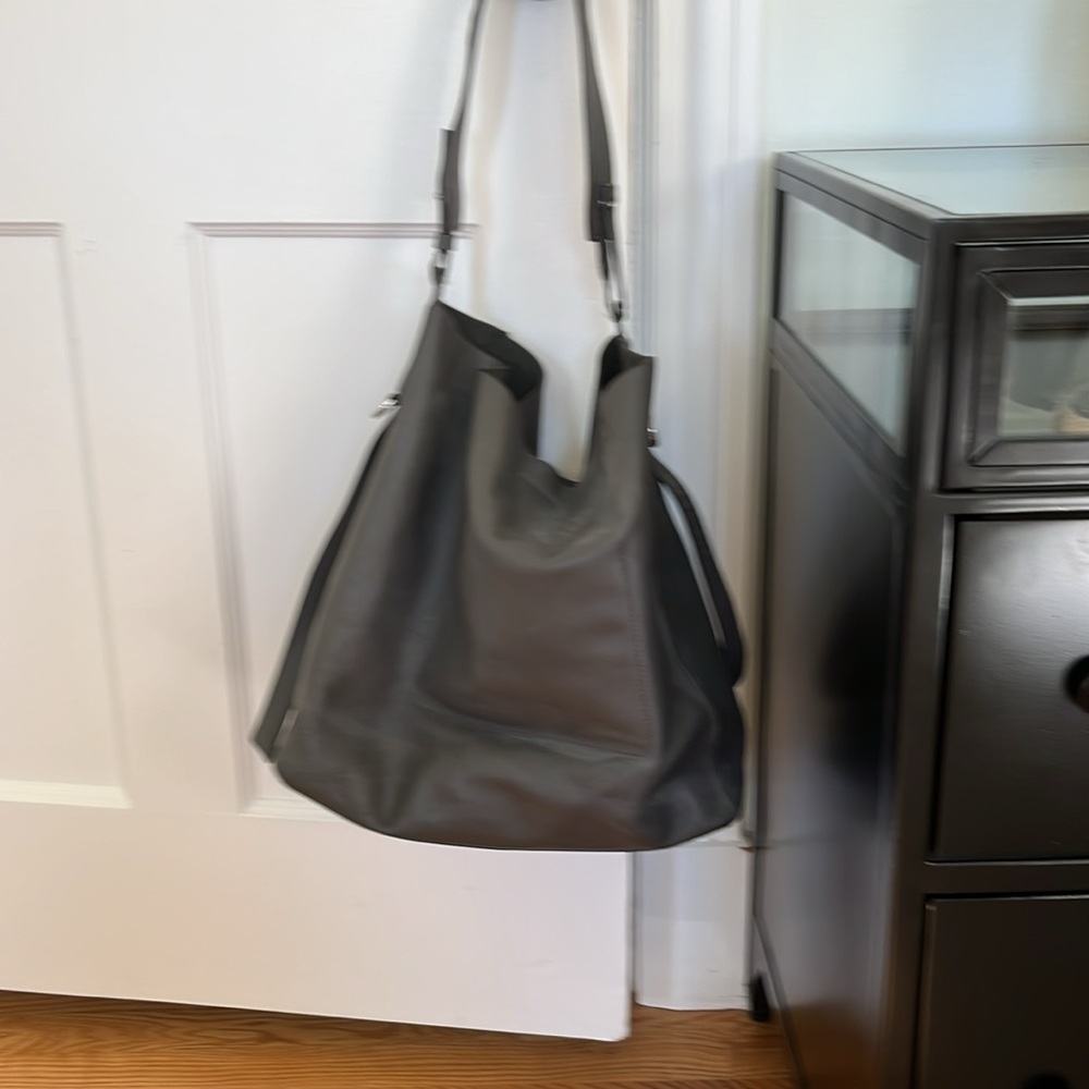 All Saints Grey Leather Purse